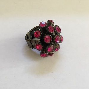 Pink orb stretchy ring